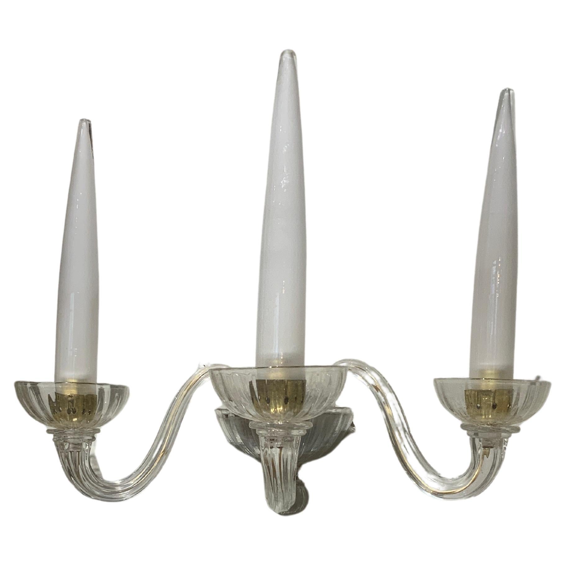 Pair of Venini sconces Murano circa 1950  For Sale