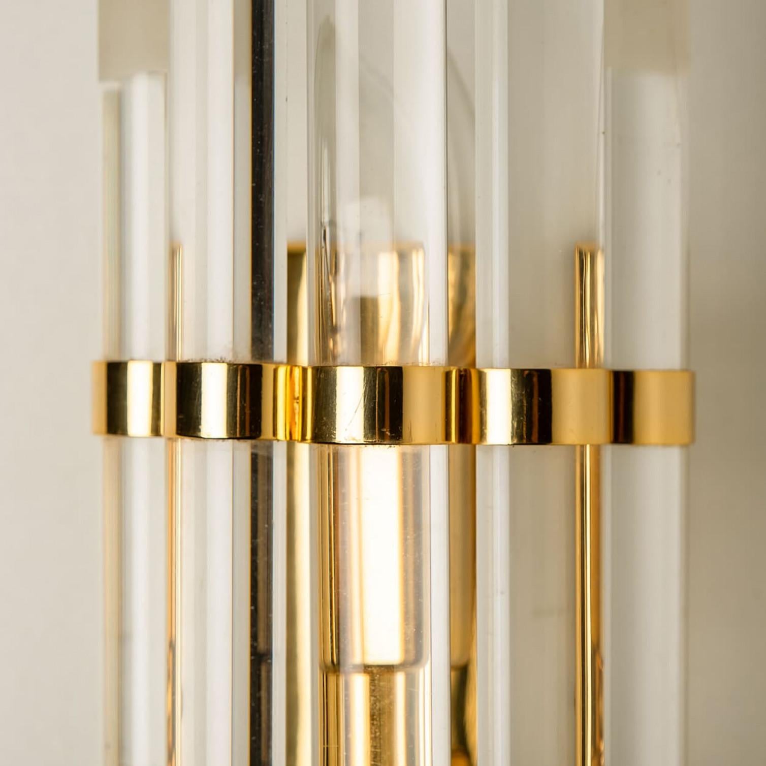 Mid-Century moderno Coppia di sconsigliere in vetro di Murano e ottone dorato in stile Venini, anni '60 in vendita