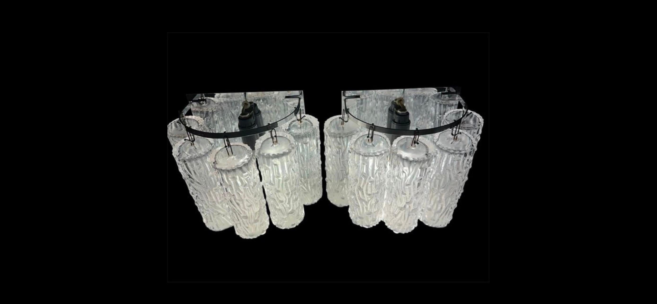 Altro Pair of Venini Tronchi Sconces by Toni Zuccheri, 1970s in vendita