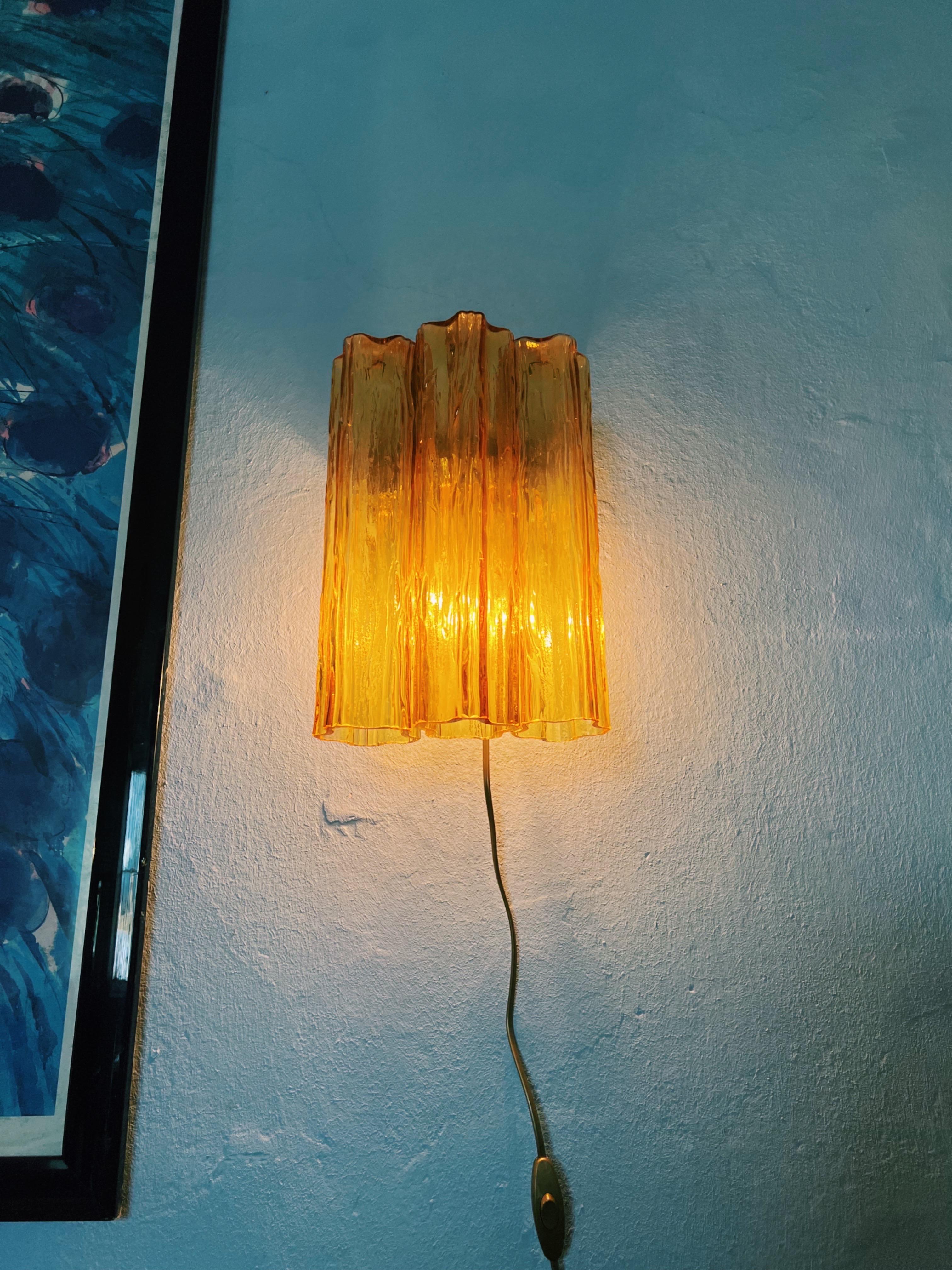 Coppia di Venini Tronchi, lampade da parete di Toni Zuccheri, anni '70 in vendita 3
