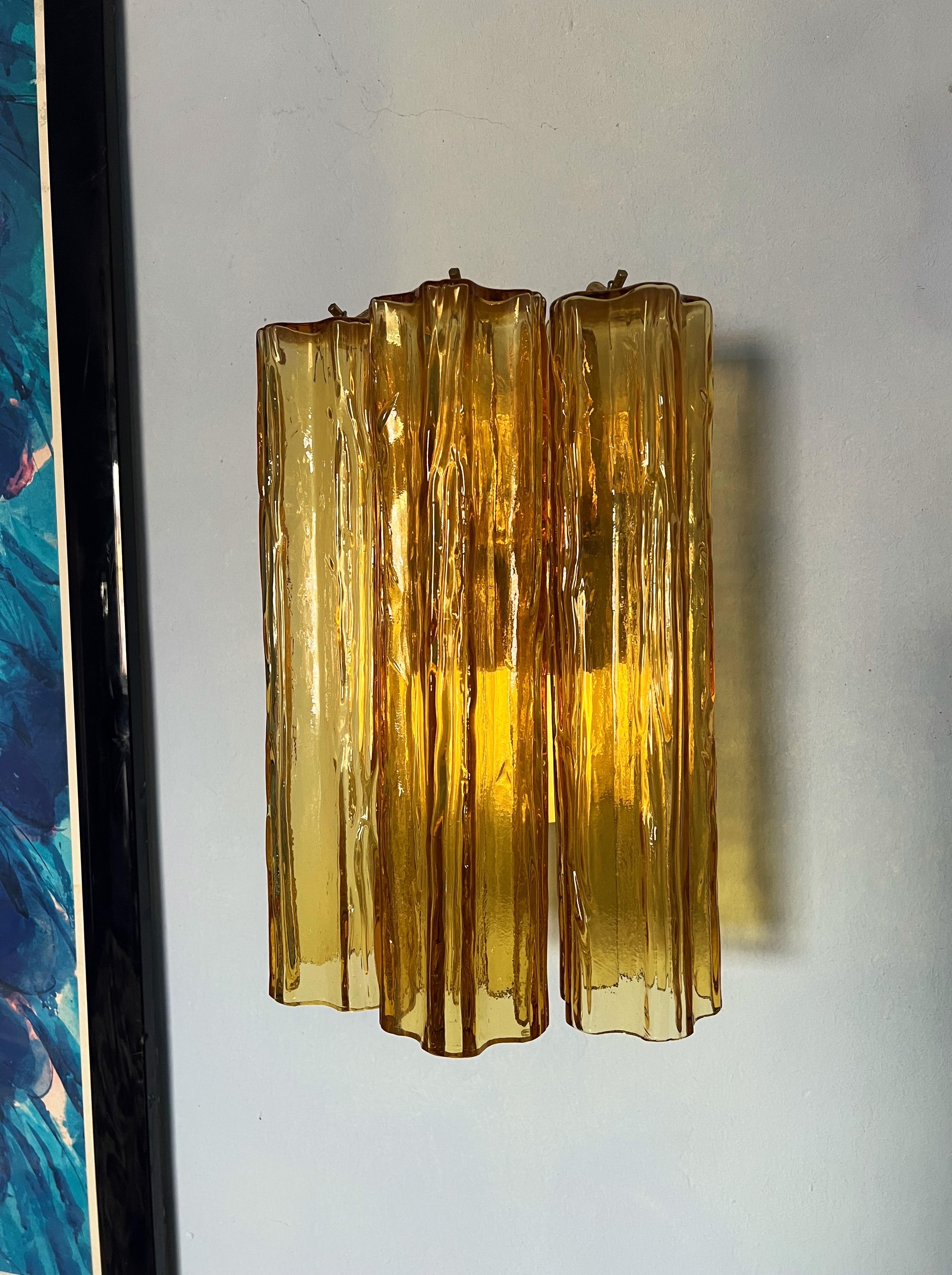 Coppia di Venini Tronchi, lampade da parete di Toni Zuccheri, anni '70 in vendita 6