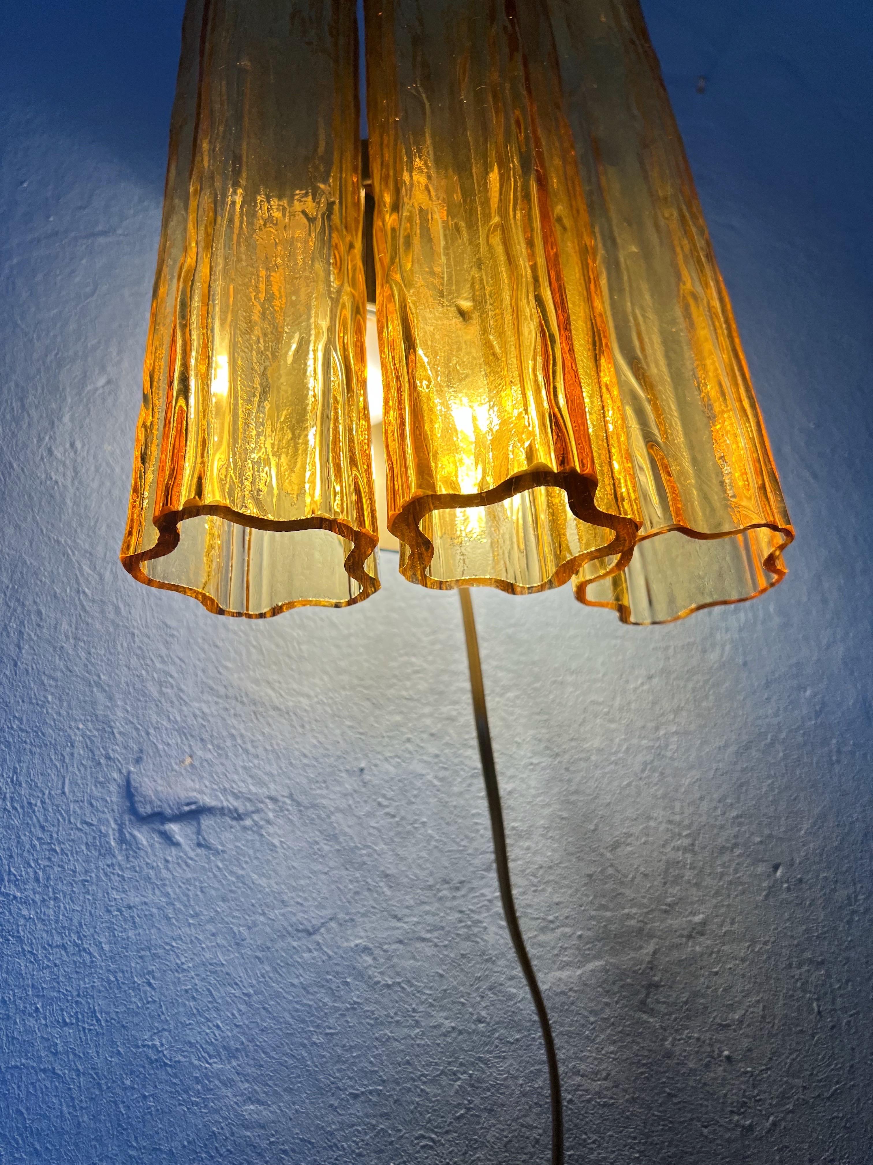 Coppia di Venini Tronchi, lampade da parete di Toni Zuccheri, anni '70 in vendita 2