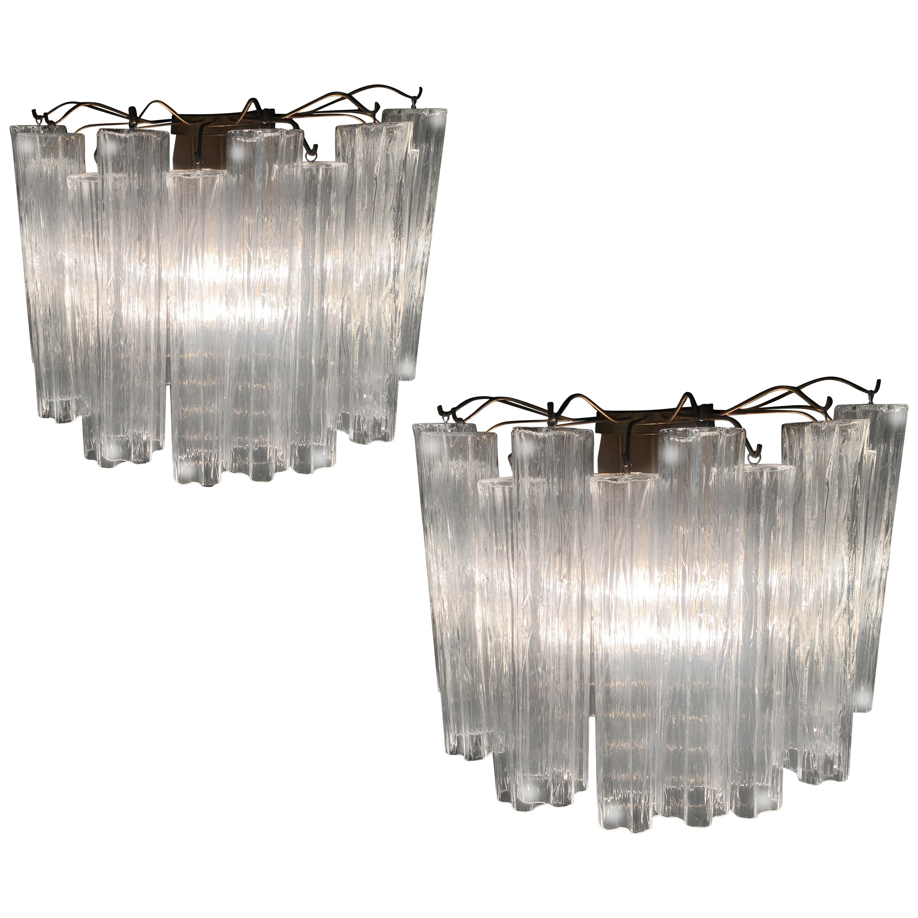 Pair Tronchi Sconces  Murano