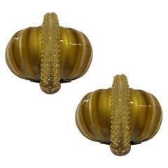Pair of Venini Wall Lights in the Form of Feathered Turbans