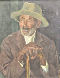 Paire de peintures à l'huile sur toile d'origine russes « russes » en albâtre Vera