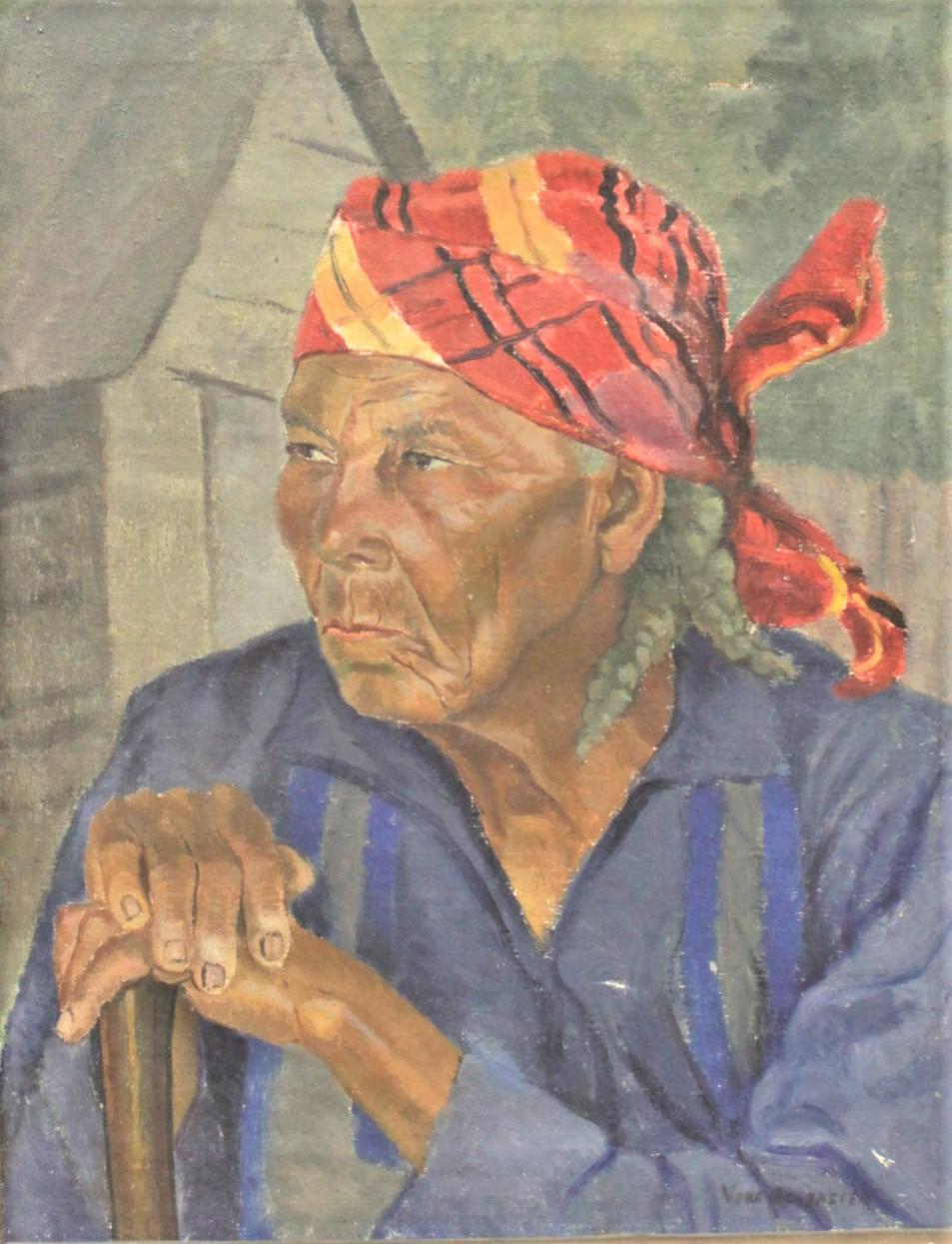 Pareja de cuadros al óleo originales de arte popular 