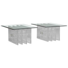 Pair of Verano designed Lucite Side Tables, 1970s