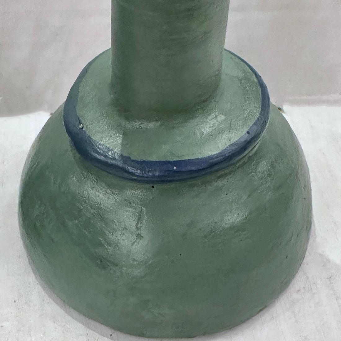 Painted Pair of Verdigris Candlesticks For Sale