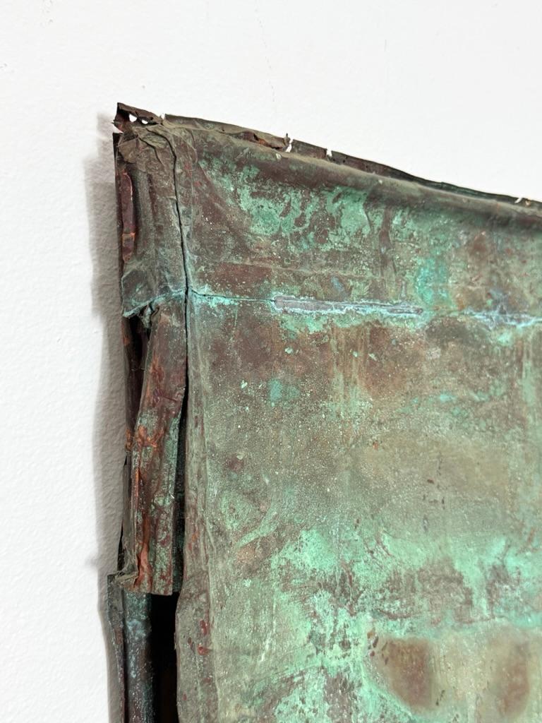Paire de sculptures murales en cuivre vert-de-gris en relief d'Eugène Sturman, 1970 en vente 3