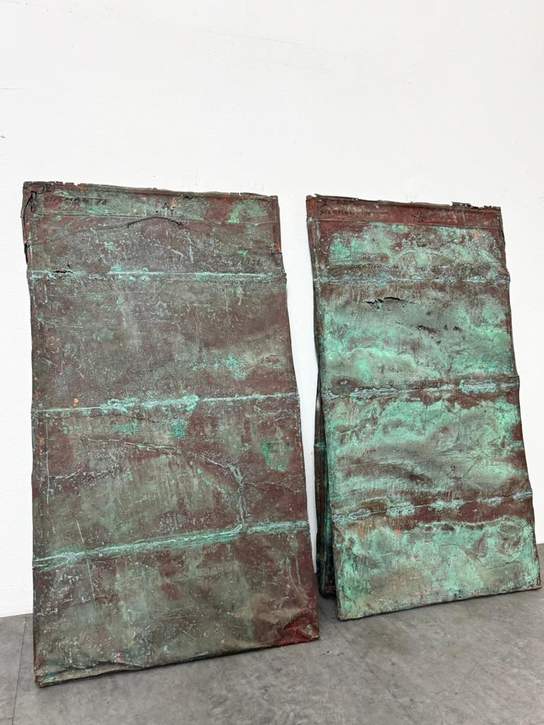 Paire de sculptures murales en cuivre vert-de-gris en relief d'Eugène Sturman, 1970 en vente 5