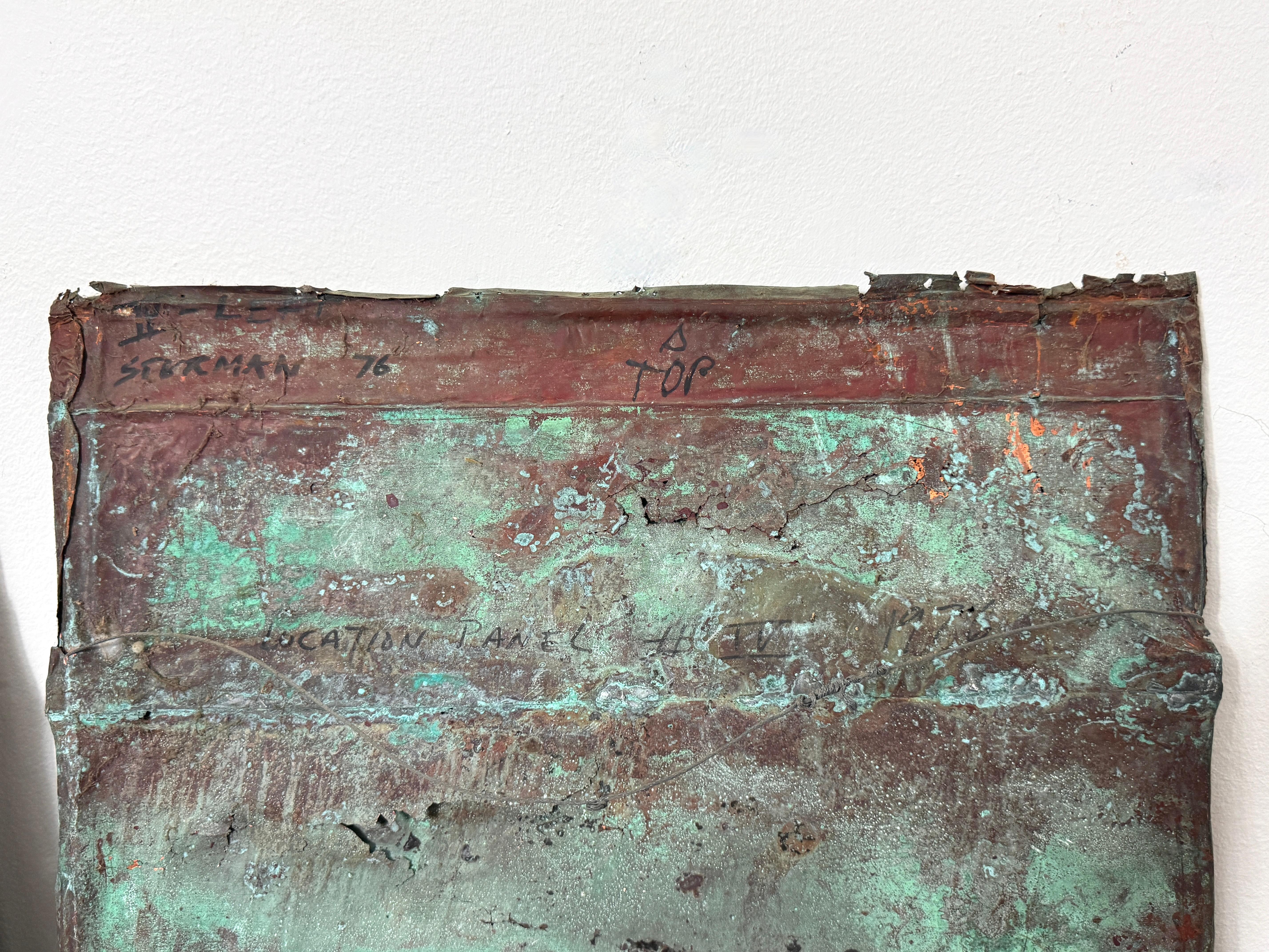 Pair of Verdigris Copper Wall Panel Relief Sculptures by Eugene Sturman 1970s For Sale 8