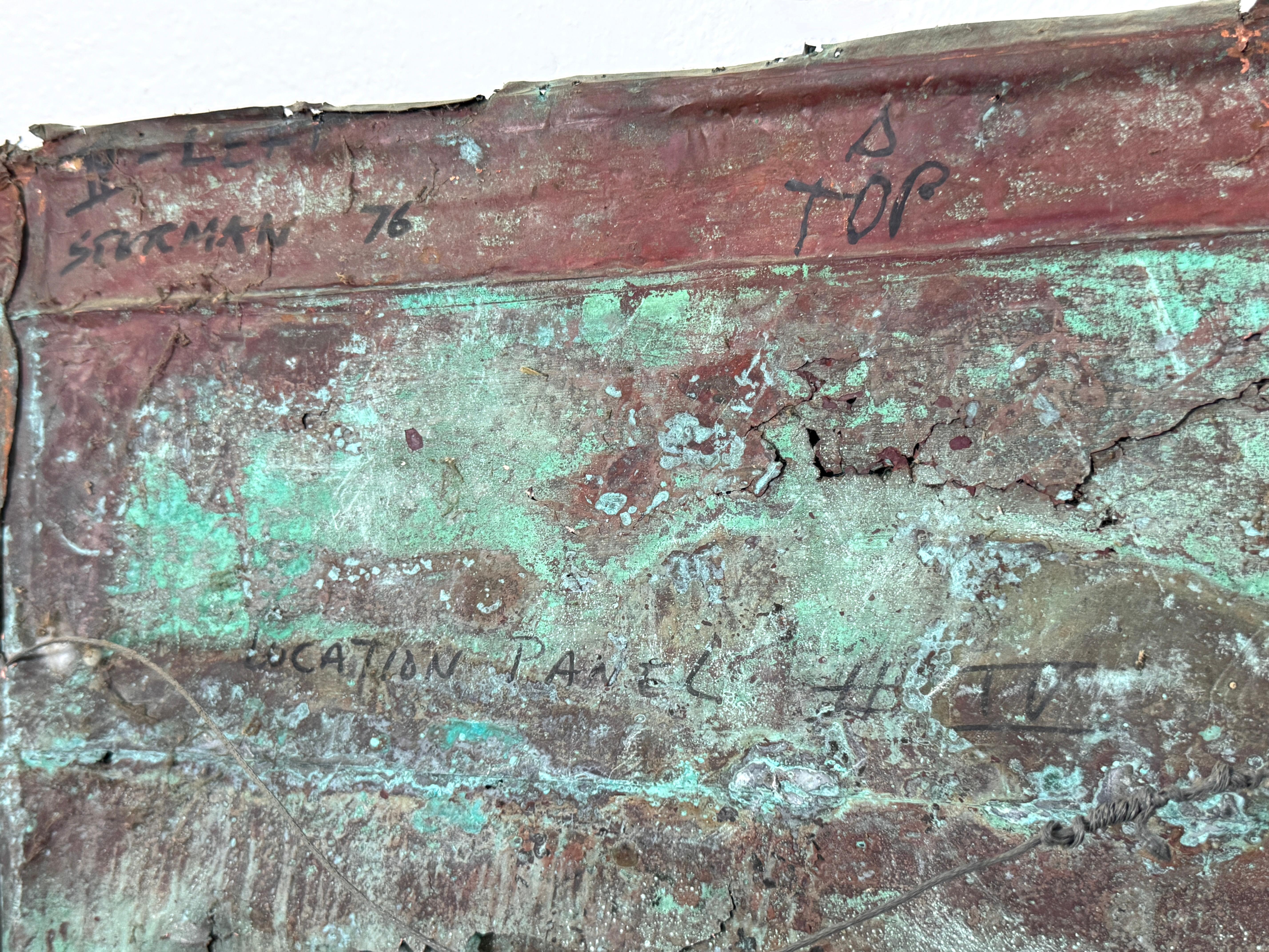 Pair of Verdigris Copper Wall Panel Relief Sculptures by Eugene Sturman 1970s For Sale 9