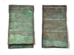 Pair of Verdigris Copper Wall Panel Relief Sculptures by Eugene Sturman 1970s