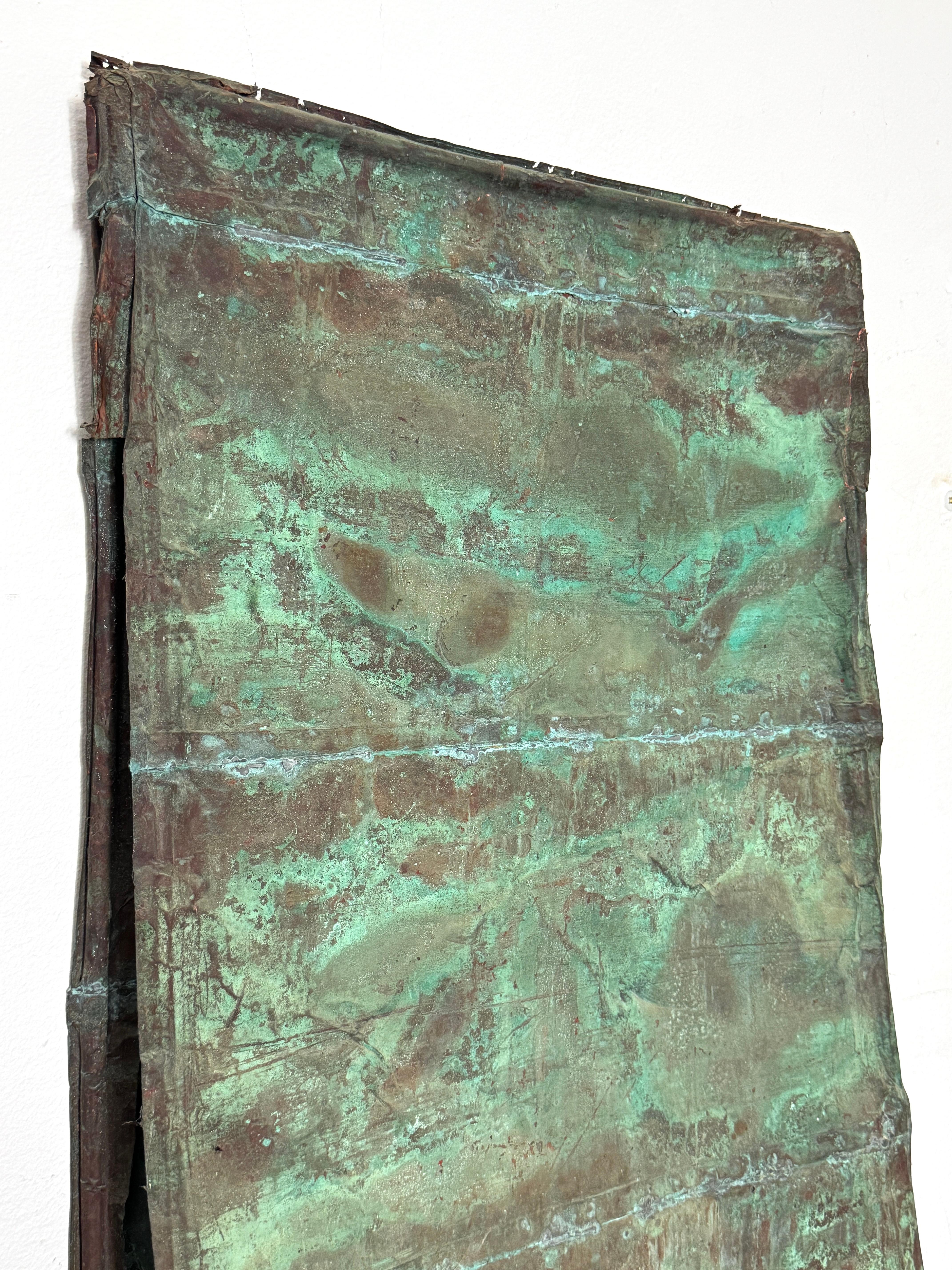 Pair of Verdigris Copper Wall Panel Relief Sculptures by Eugene Sturman 1970s For Sale 4