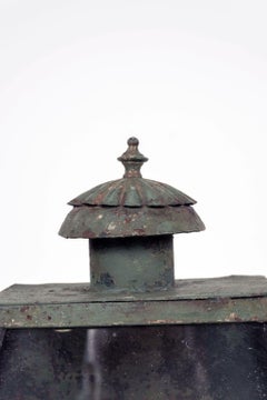 Pair of Verdigris Green Iron Wall Lanterns