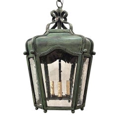 A Verdigris Iron Lantern