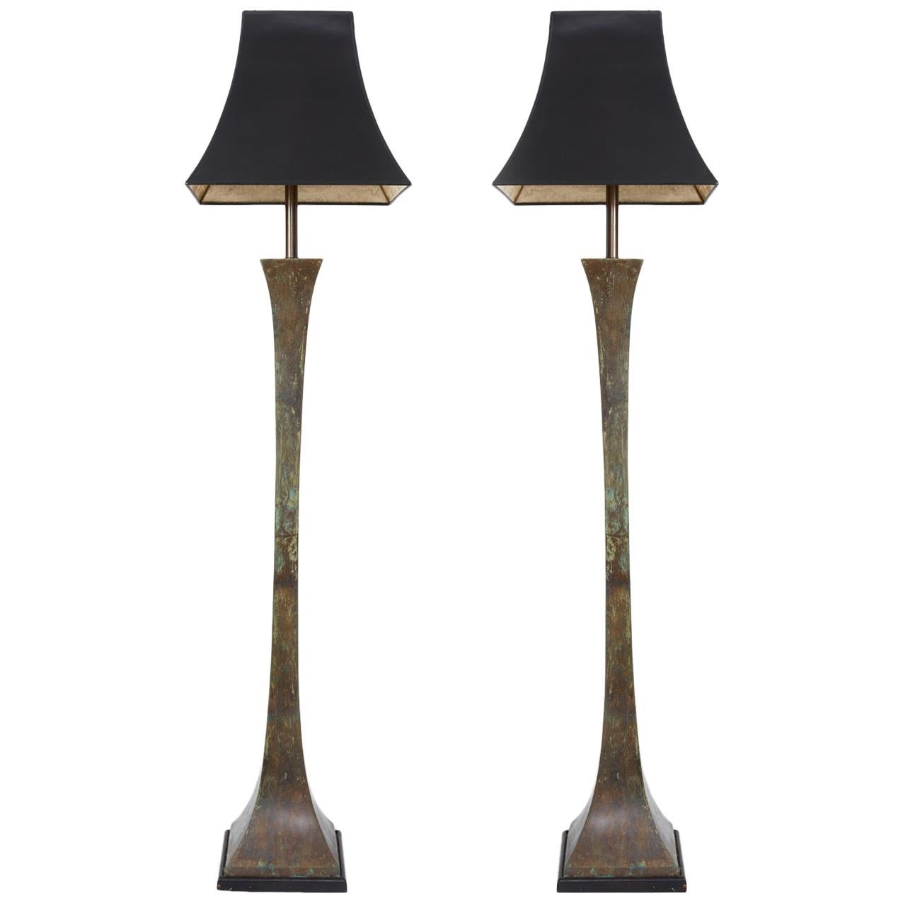 Pair of Verdigris Standing Lamps by Stewart Ross James for Hansen