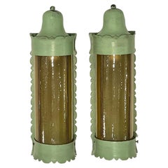 Pair of Verdigris Wall Sconces