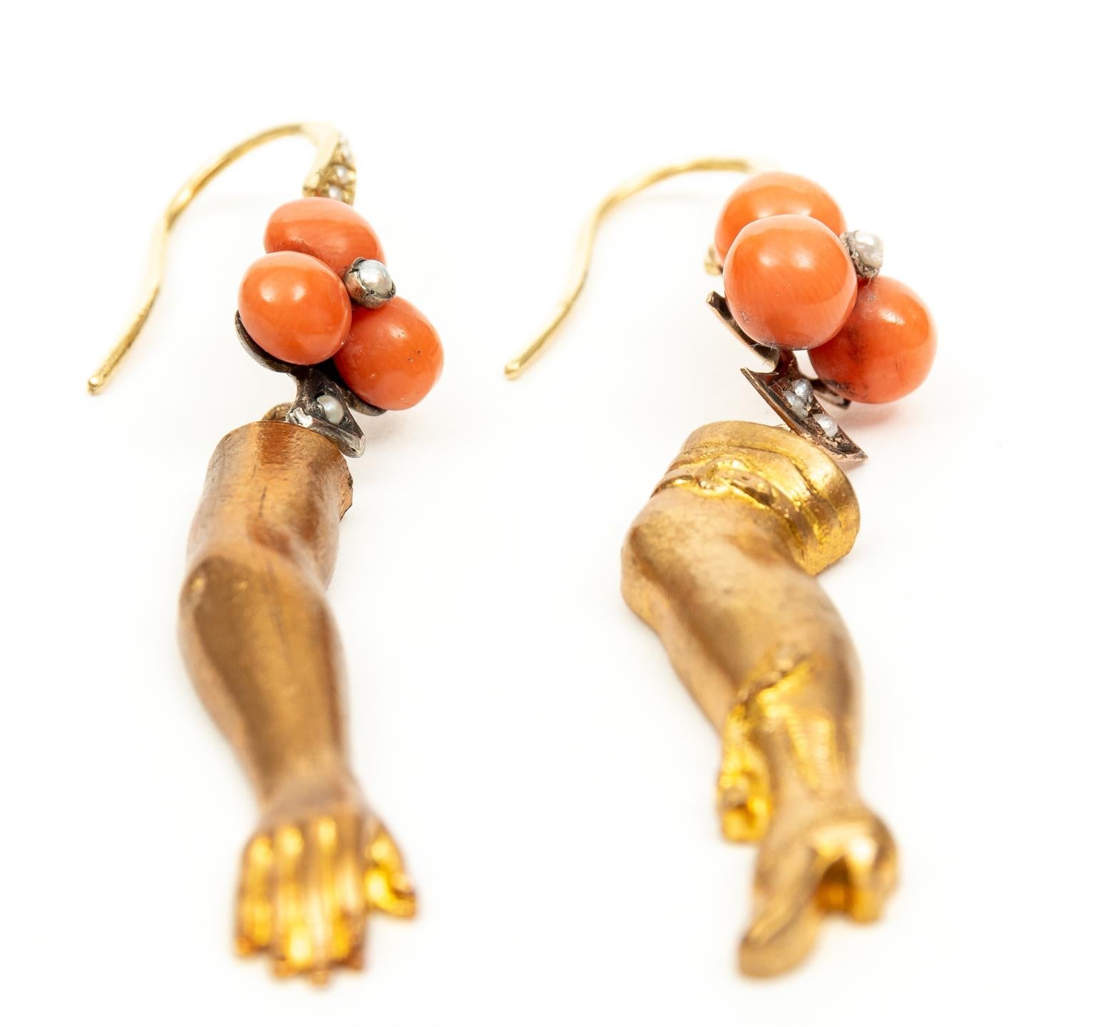 Pair of Vermeil Arm and Leg Earrings Titled 