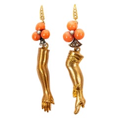 Pair of Vermeil Arm and Leg Earrings Titled "Arm and a Leg"