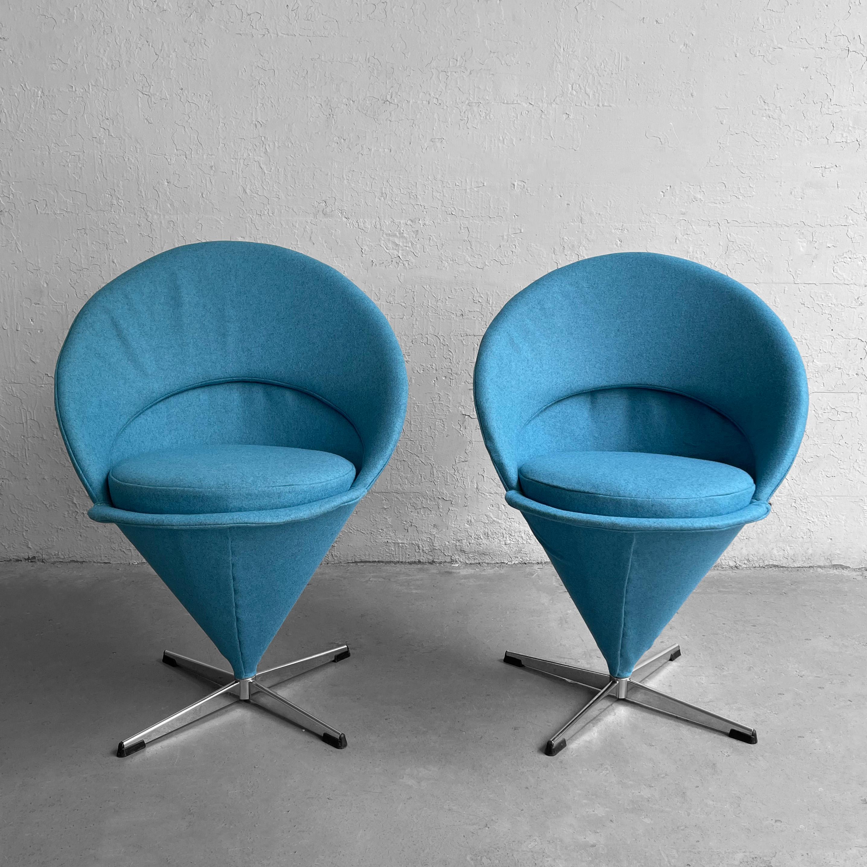 Mid-Century Modern Pair of Verner Panton Cone Chairs