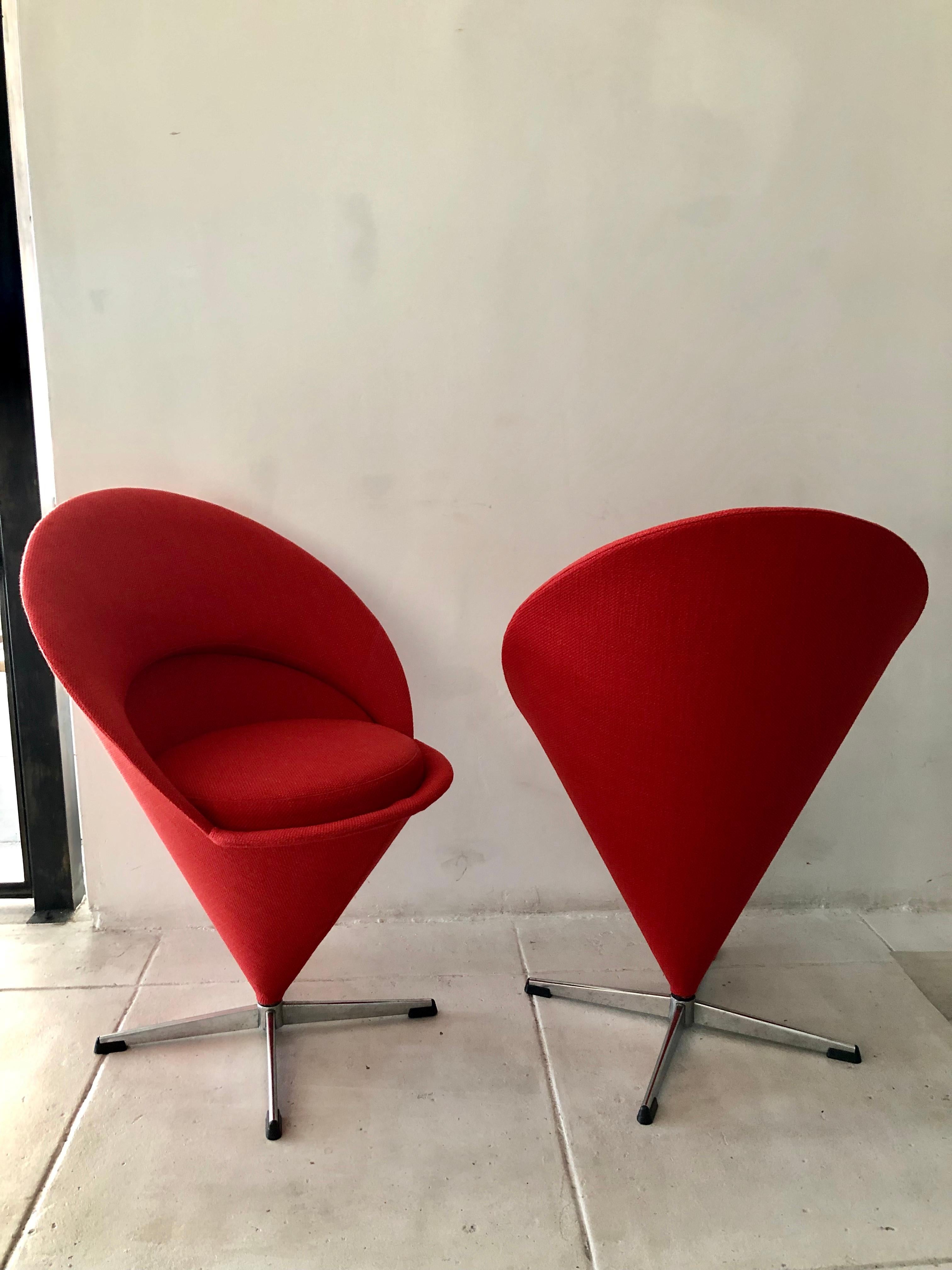 Danish Pair of Verner Panton Cone Chairs