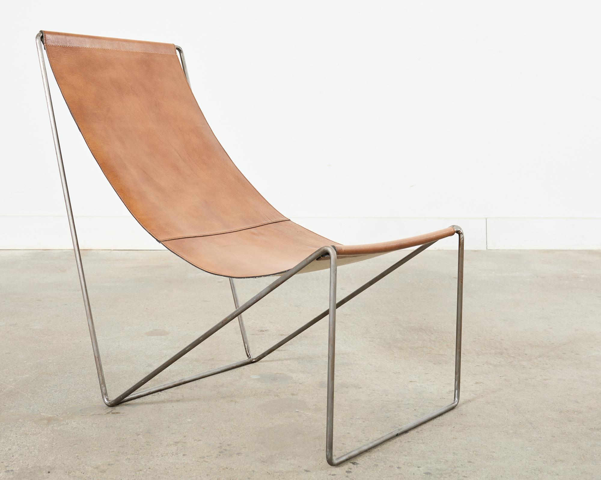 Paire de chaises longues en cuir de style Verner Panton en vente 2