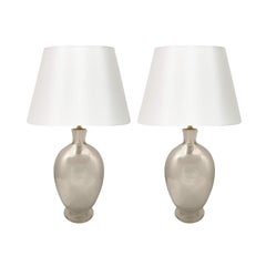 Pair of Veronese Mirrored Murano Glass Table Lamps