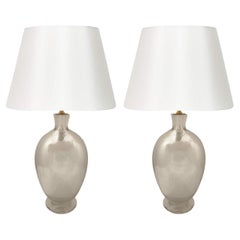 Pair of Veronese Mirrored Murano Glass Table Lamps