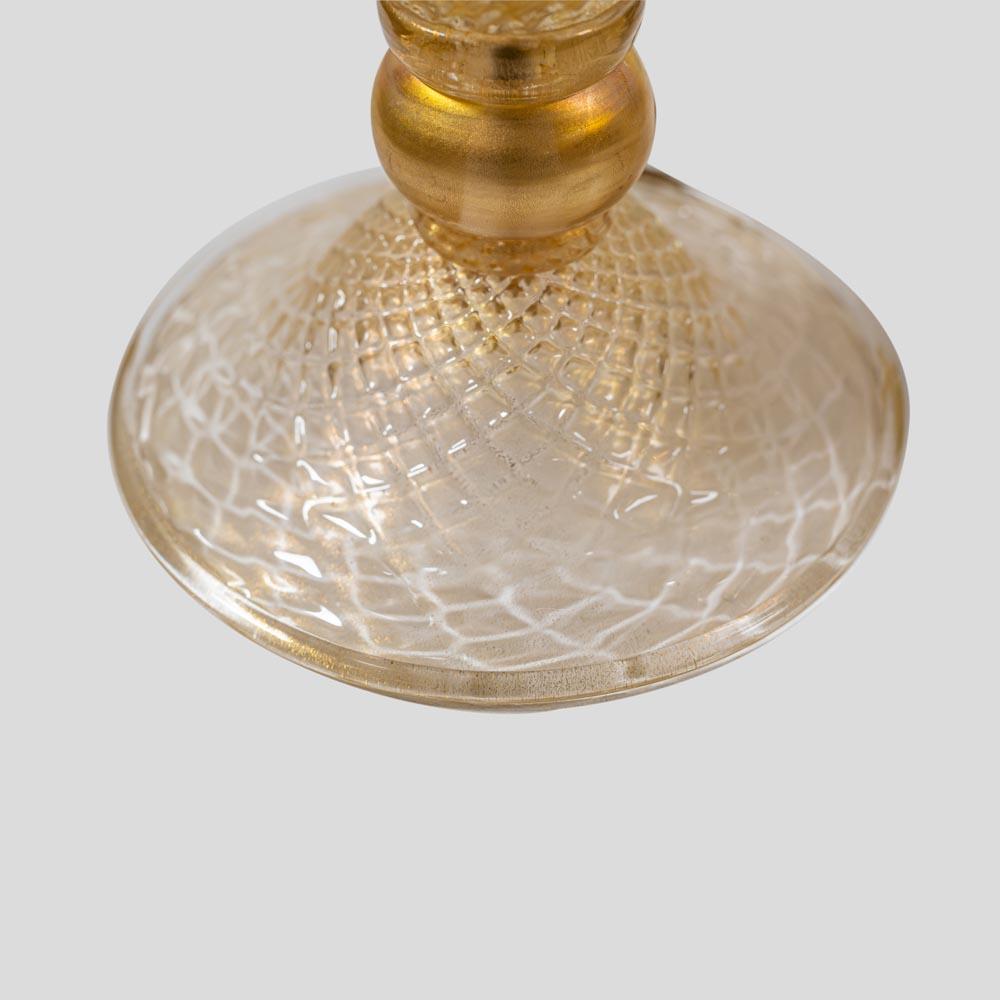 Ein Paar Veronese-Tischlampen aus klarem Glas mit Goldeinschluss von Alberto Dona (Italienisch) im Angebot