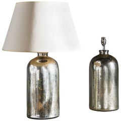 Pair of Verre Eglomisé Bottle Lamps
