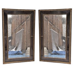 Pair of Verre Eglomise Gilt-Wood Mirrors