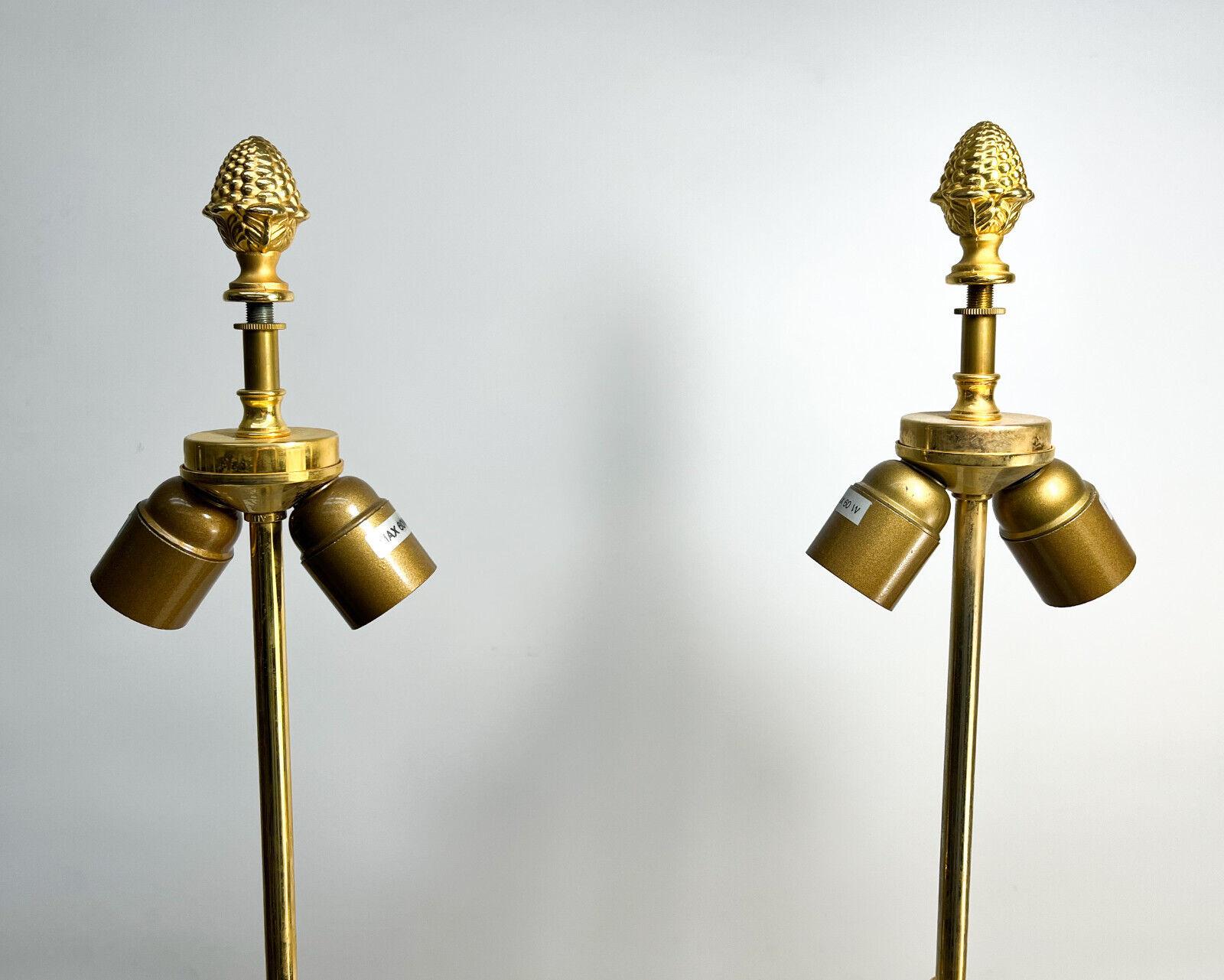 Pair of Versace Gilt Bronze Mounted Marble Lamps For Sale 4