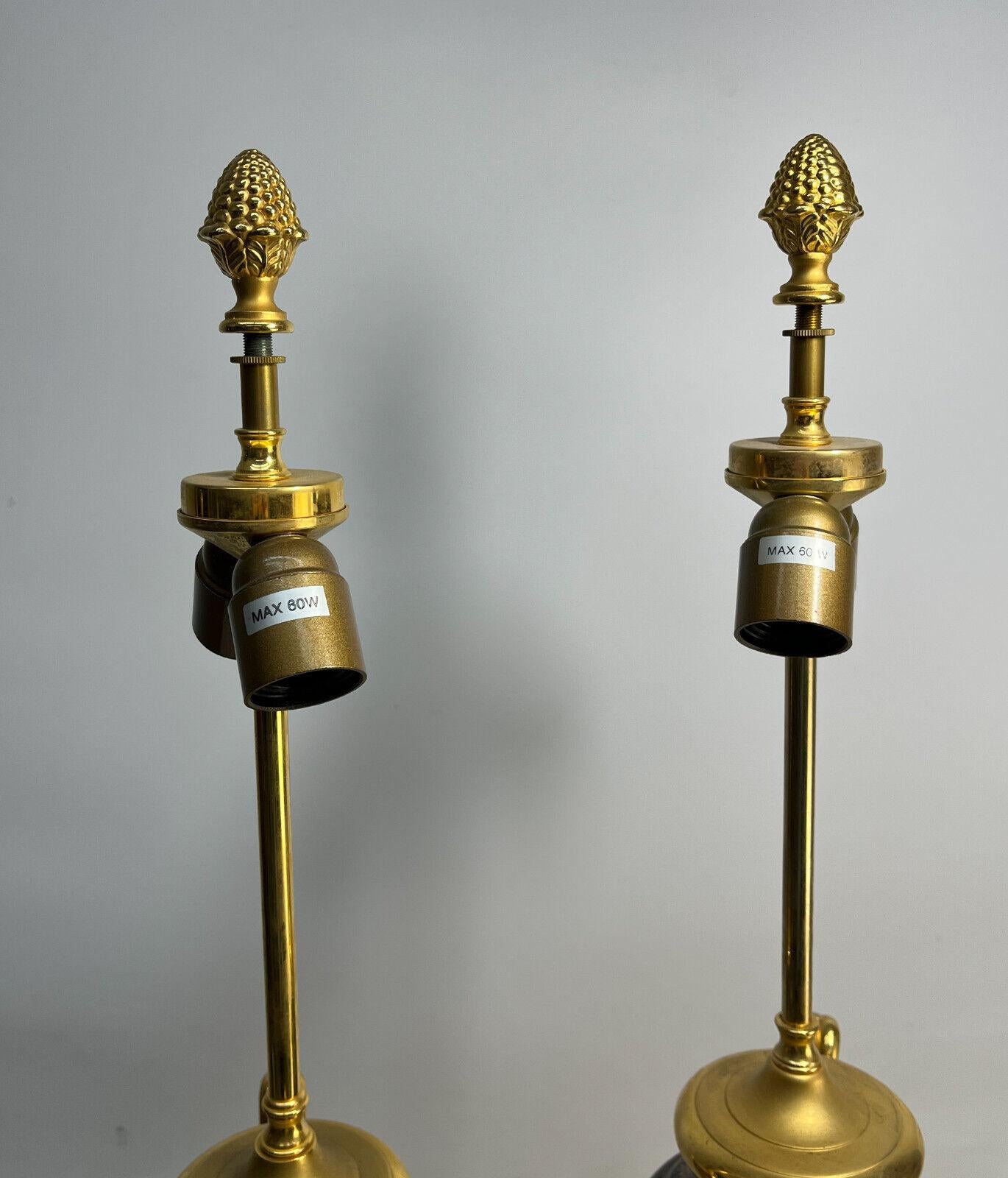 Pair of Versace Gilt Bronze Mounted Marble Lamps For Sale 5