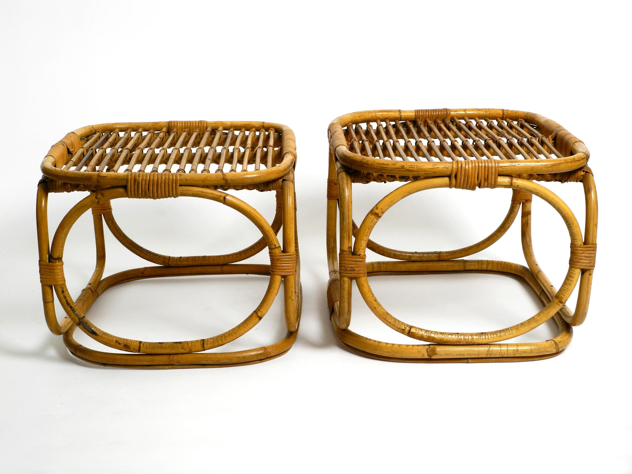 Pair of Very Beautiful Italian Mid Century Side Tables Made of Bamboo Wood 6