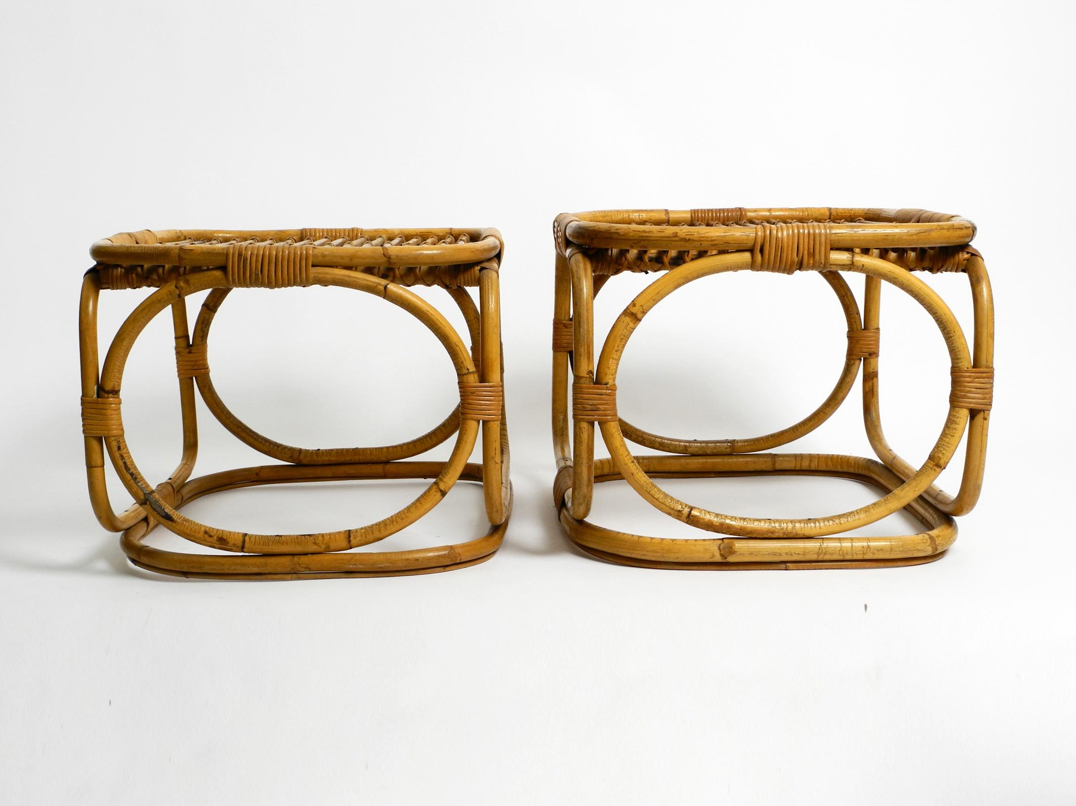 Pair of Very Beautiful Italian Mid Century Side Tables Made of Bamboo Wood 8