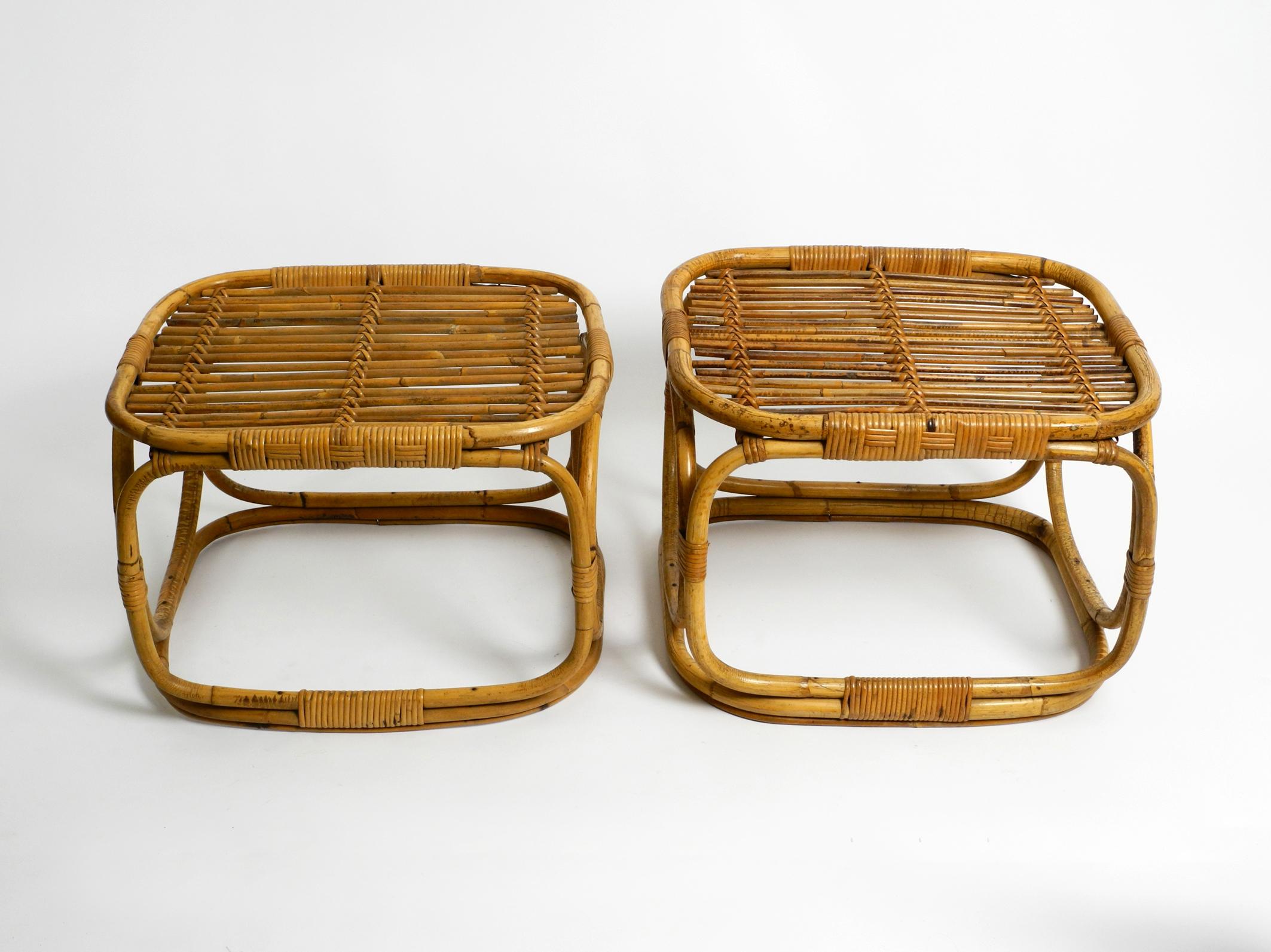 Pair of Very Beautiful Italian Mid Century Side Tables Made of Bamboo Wood 9