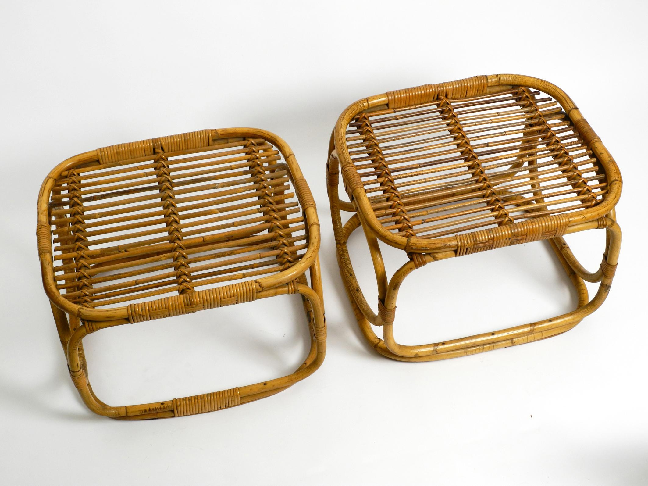 Pair of Very Beautiful Italian Mid Century Side Tables Made of Bamboo Wood In Good Condition In München, DE