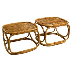 Pair of Very Beautiful Italian Mid Century Side Tables Made of Bamboo Wood