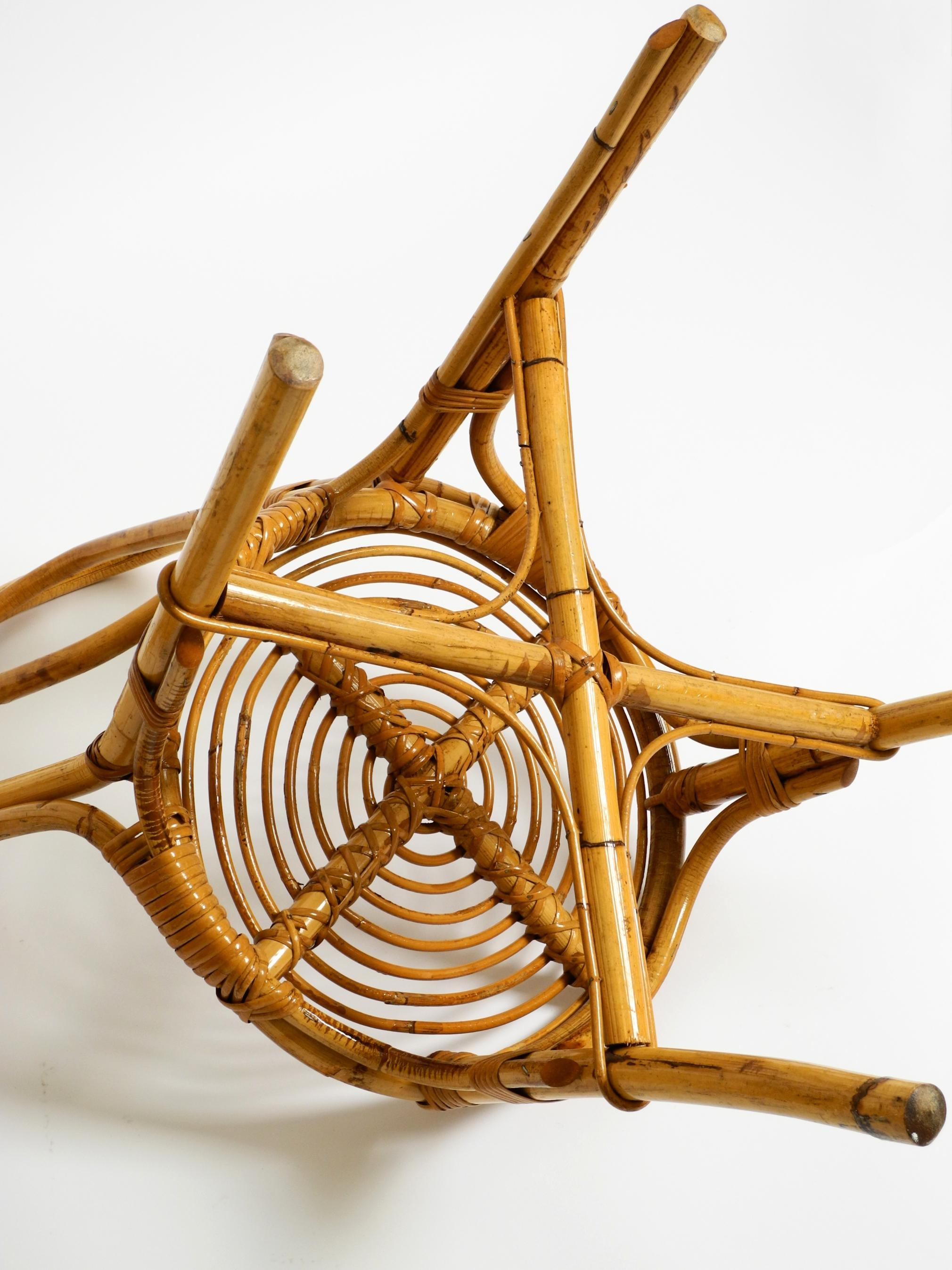 Paire de très belles et rares chaises en bambou italiennes d'origine des années 1960 en vente 5