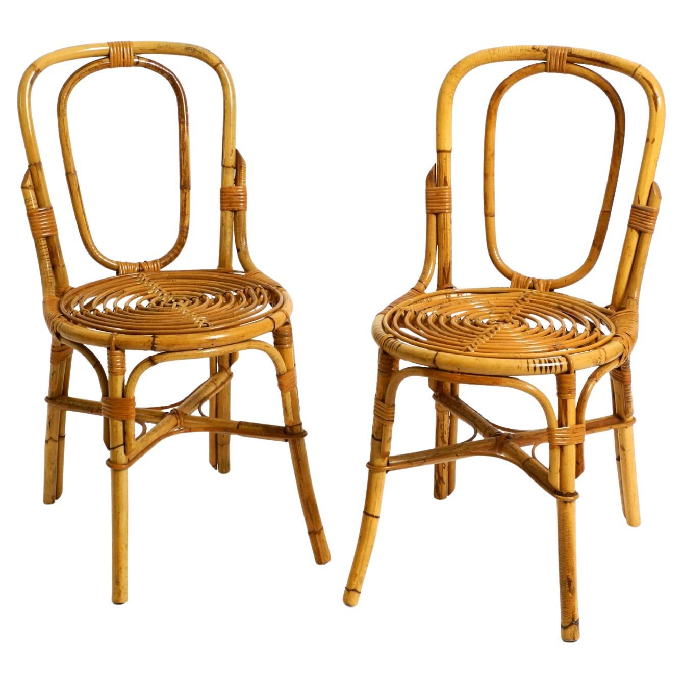Pair of very beautiful rare original 1960s Italian bamboo chairs