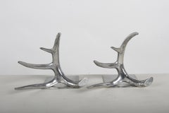 Pair of Very Chic Arthur Court Designs - Cast Aluminum Antler Bookends 1978