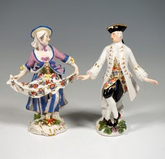 Pair of Very Early Meissen Figurines, Dance Couple, Germany, Around 1755