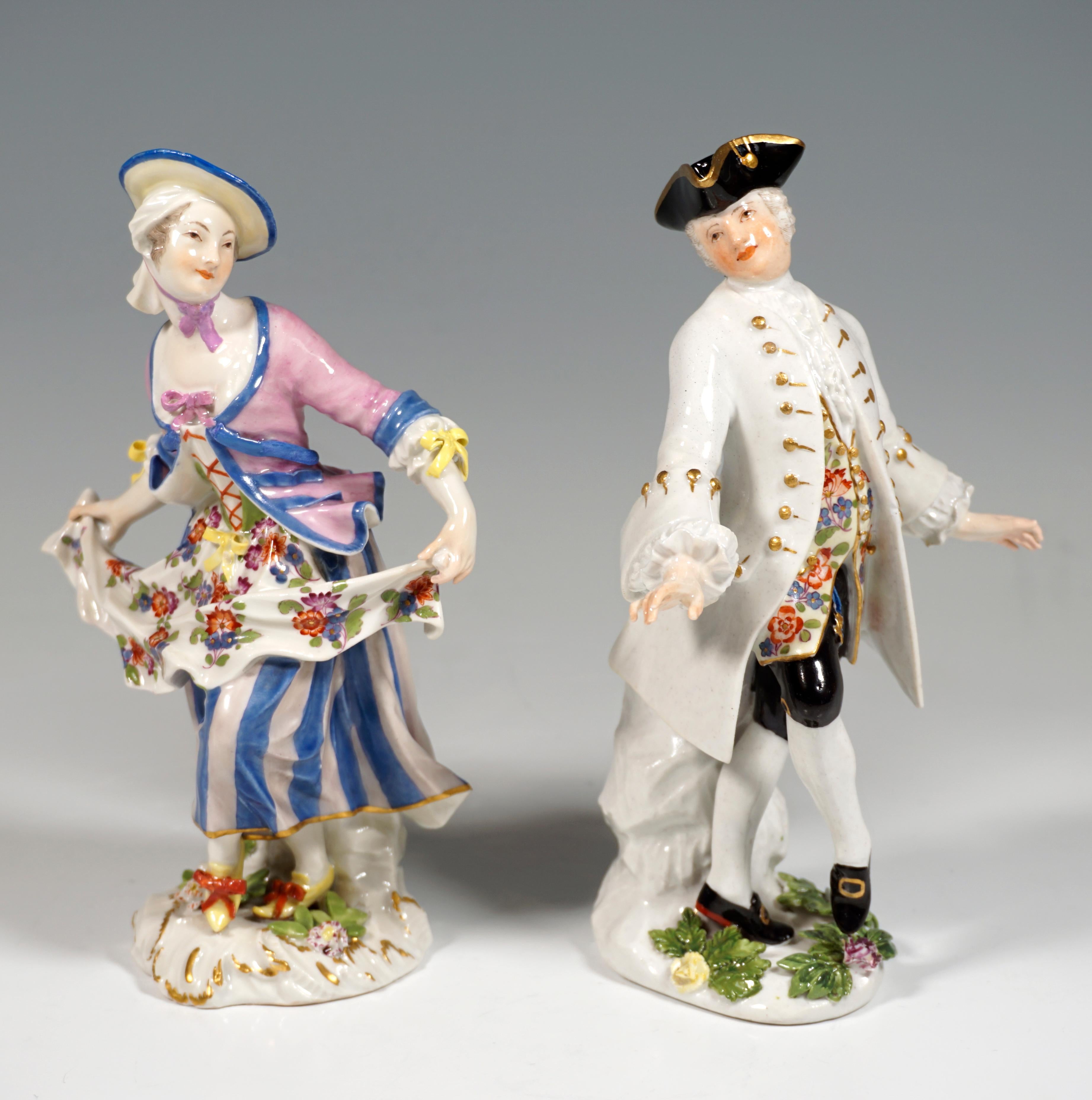 Rococo Pair of Very Early Meissen Figurines, Dance Couple, Germany, Around 1755