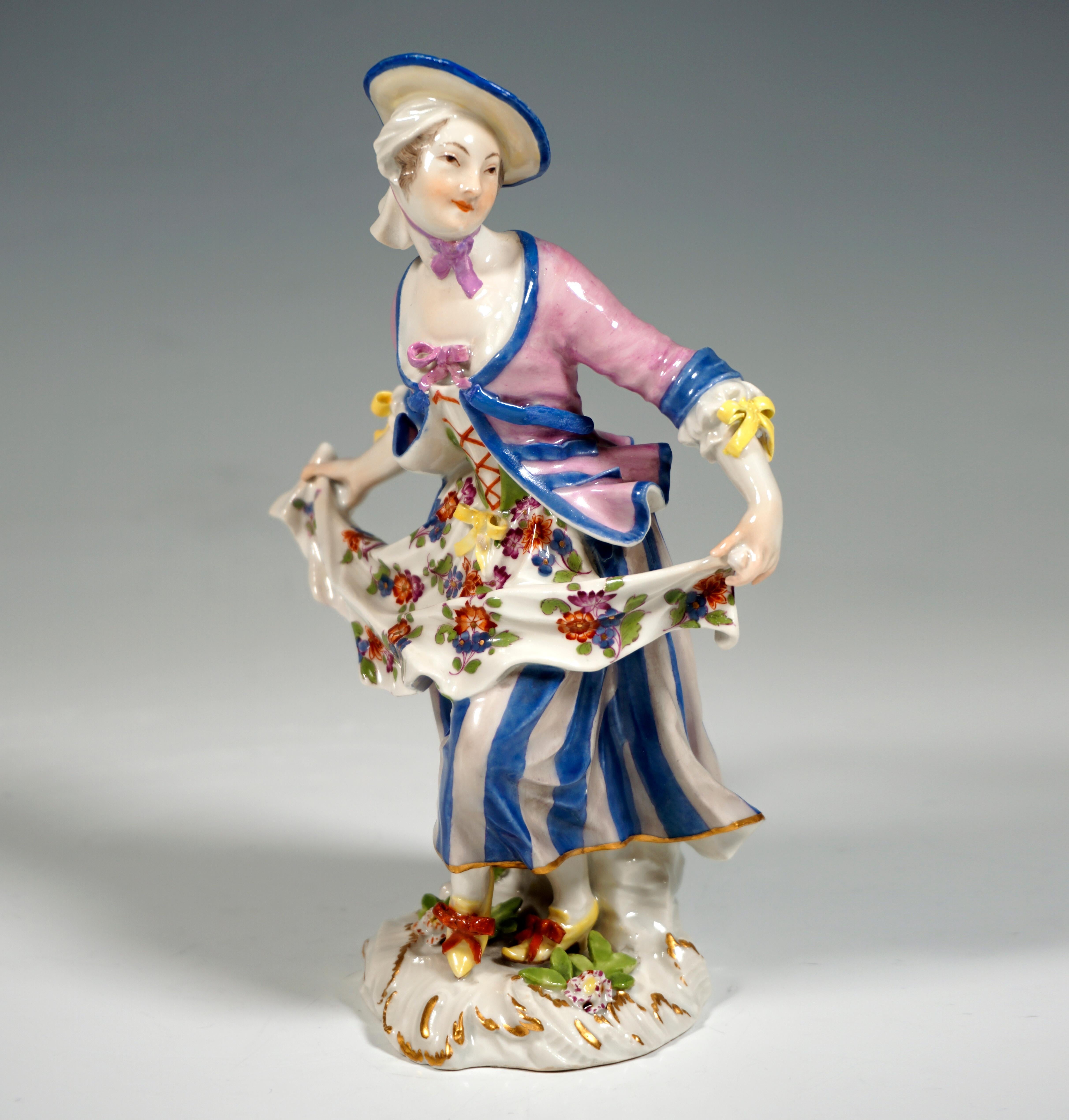 Hand-Crafted Pair of Very Early Meissen Figurines, Dance Couple, Germany, Around 1755