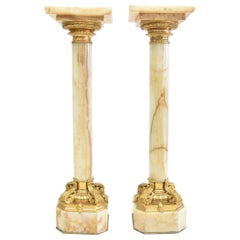 Pair of Very Fine 19th Century Onyx and Gilt Bronze Pedestals