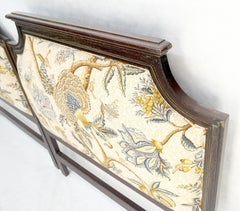 Pair of Very Fine Cerused Mahogany New Upholstery Twin Size Headboards Beds MINT