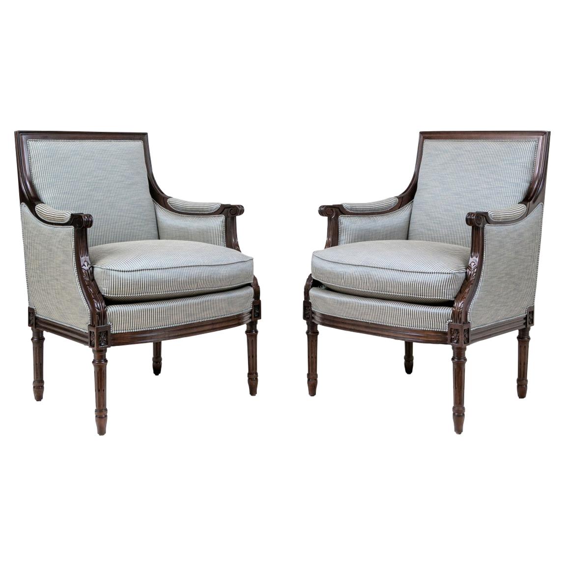 Pair of Very Fine Club Chairs by Hancock & Moore