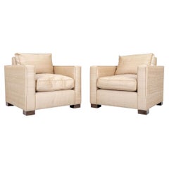Pair of Very Fine Custom Raw Silk Club Chairs by Jackson Law