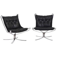 Pair of Very Fine Falcon Chairs by Vatne Møbler in Sweden